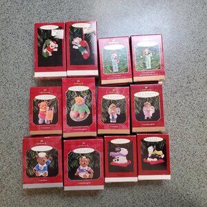 Vintage Hallmark Keepsake Ornaments - Grandson and Granddaughter - Lot of 12